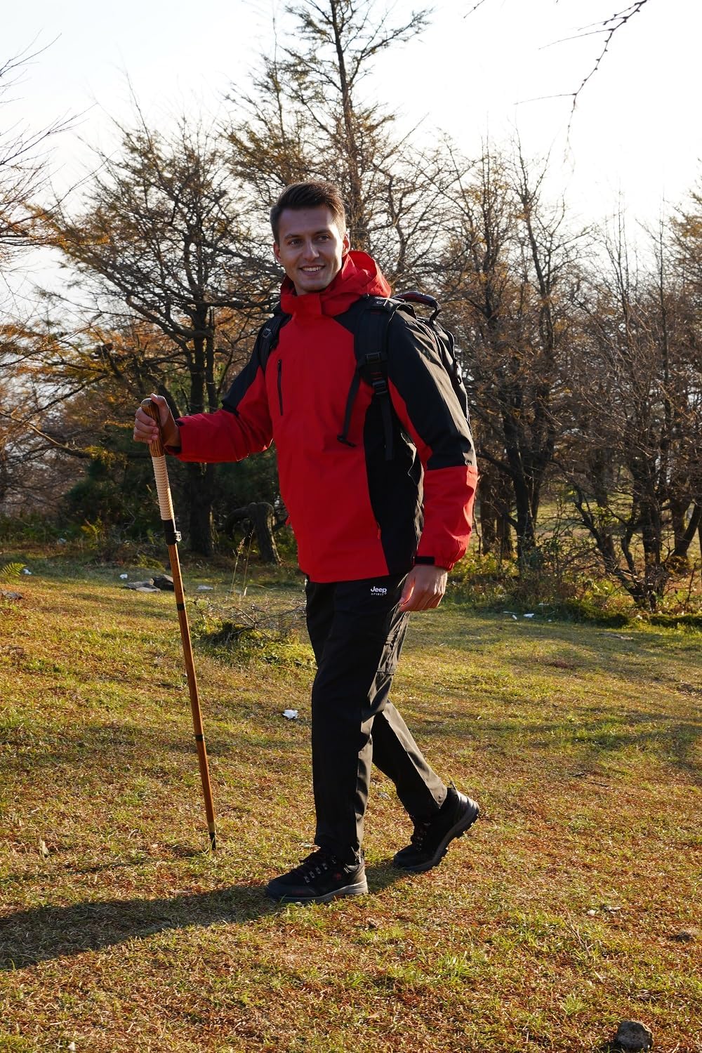 Trekking Pole - 1pc Pack Sassafras Wood Adjustable&Detachable Hiking or Walking Stick - Image 5